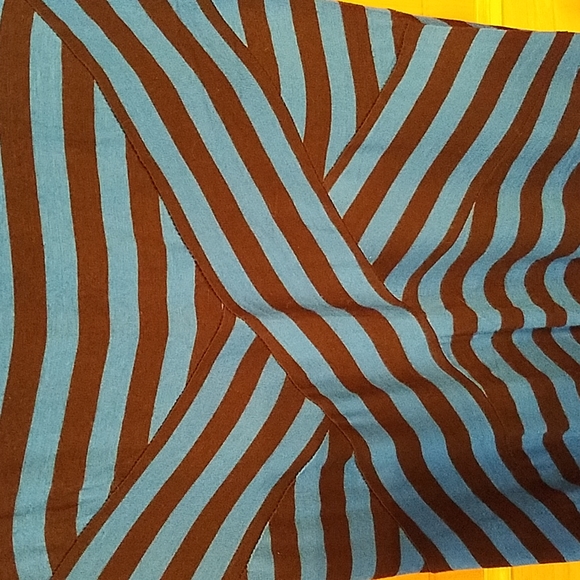 ECI Striped blue and black fit and flare stretch dress size Small - Picture 5 of 5